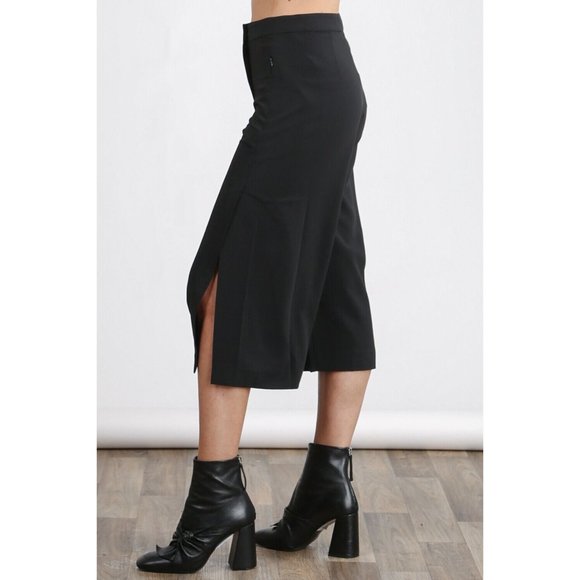 Women's Wide Leg Pants with Side Slit - Comfortable and Stylish - Picture 5 of 9